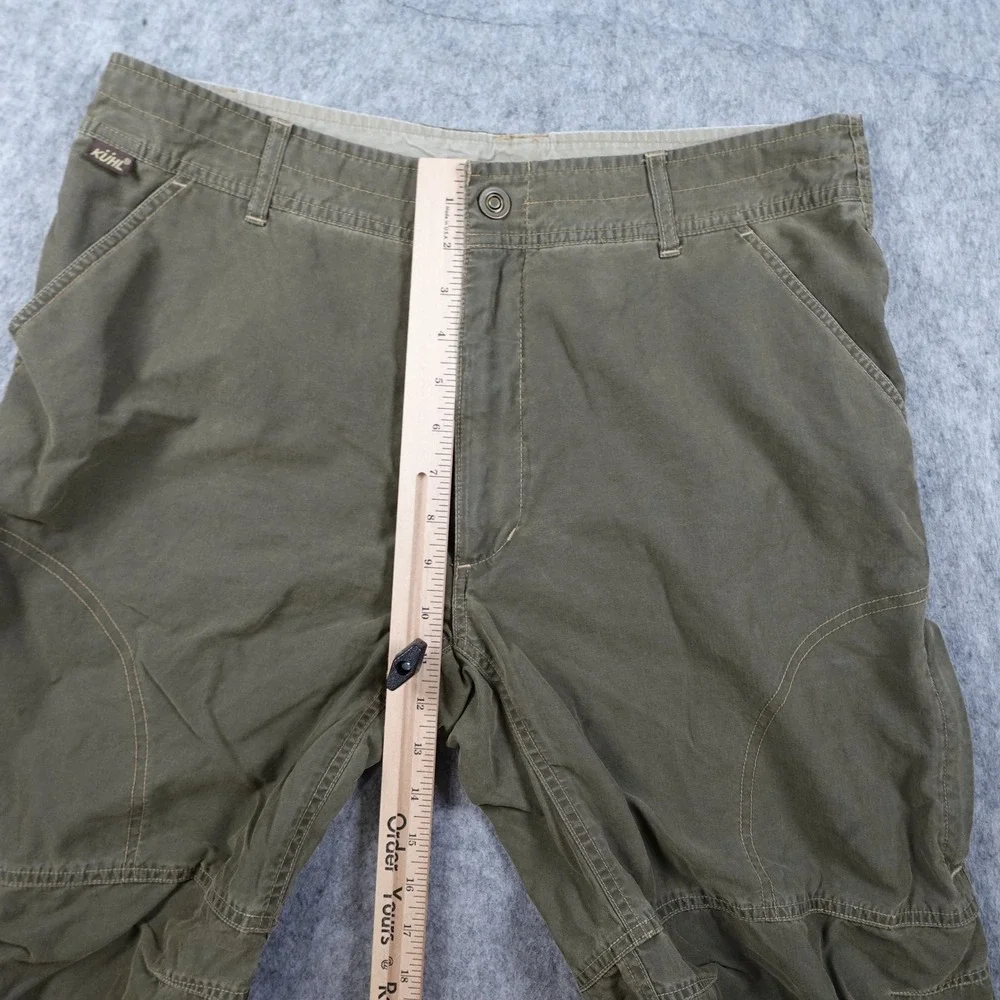 Kuhl Shorts Mens 34 Green KuhlDry Cargo Hiking Outdoor Utility Lightweight Trail